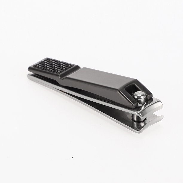 1 Pc Cortauñas Pequeño Plegable Portátil para Mujeres y Hombres en Tonos Brillantes Negro y Plata
