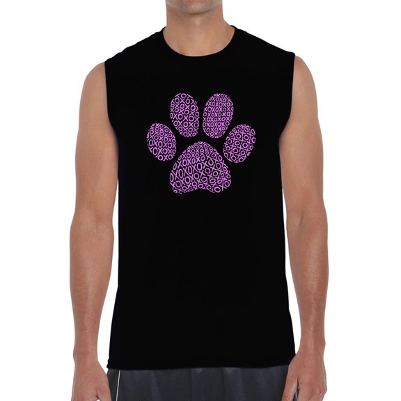 Men's Word Art Sleeveless T-shirt - XOXO Dog Paw
