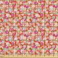 thumbnail image 2 of Ambesonne Floral Fabric by the Yard Upholstery, Dream Daisy Pattern Japanese, 2 Yards, Soft Pink Scarlet and Magenta, 2 of 5