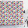 thumbnail image 1 of Ambesonne Cat Shower Curtain, Colorful Romantic Mascots, 69"Wx75"L, Multicolor, 1 of 3