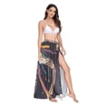 thumbnail image 2 of FORMRS Womens Long Sarong Beach Wrap Semi-Sheer Bikini Skirt Bathing Swimsuit Cover Up, Colorful Skeleton Sun, 2 of 7