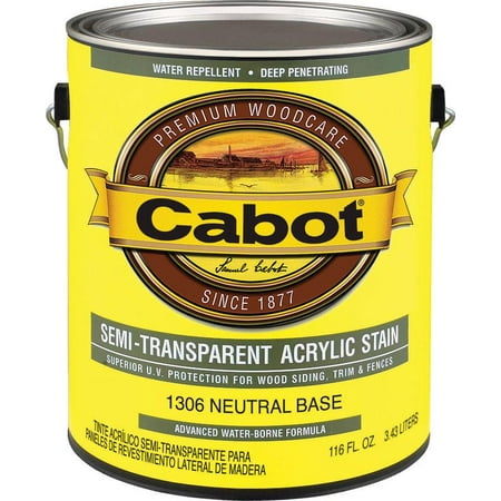 1-Gallon Semi-Transparent Neutral Base Exterior Water-Based Stain - Pack of