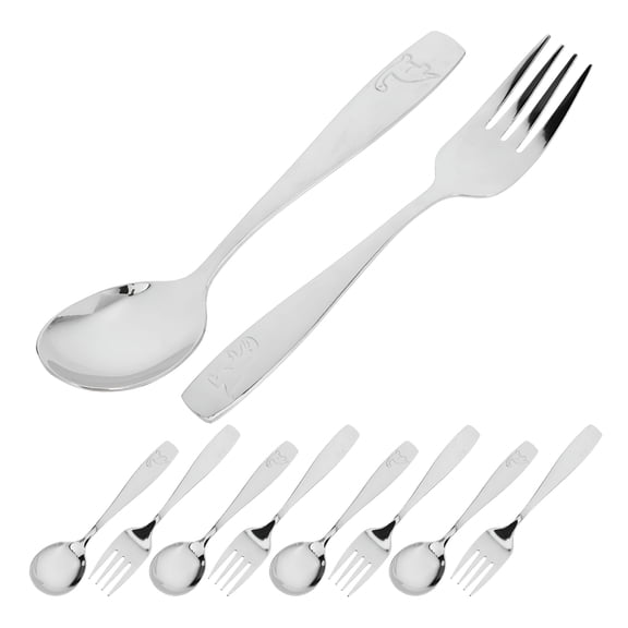 BPPEG 5 Sets Stainless Steel Kids Forks and Spoons Toddler Utensils Dishwasher