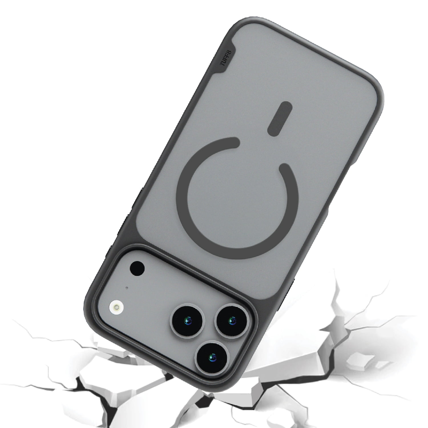 TUFF8 iPhone 18 Pro Max GlideGuard Mag Case, Smoke Black