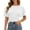 White, variant on Women's Cinched Waisted Tops Batwing Short Sleeve Tee Ruched T Shirt for Casual Everyday Wear Dark Gray,XS