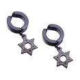 thumbnail image 4 of Pendientes de clip tipo puño sin perforación para mujer y hombre, joyería de moda (hexagrama negro), 4 of 7