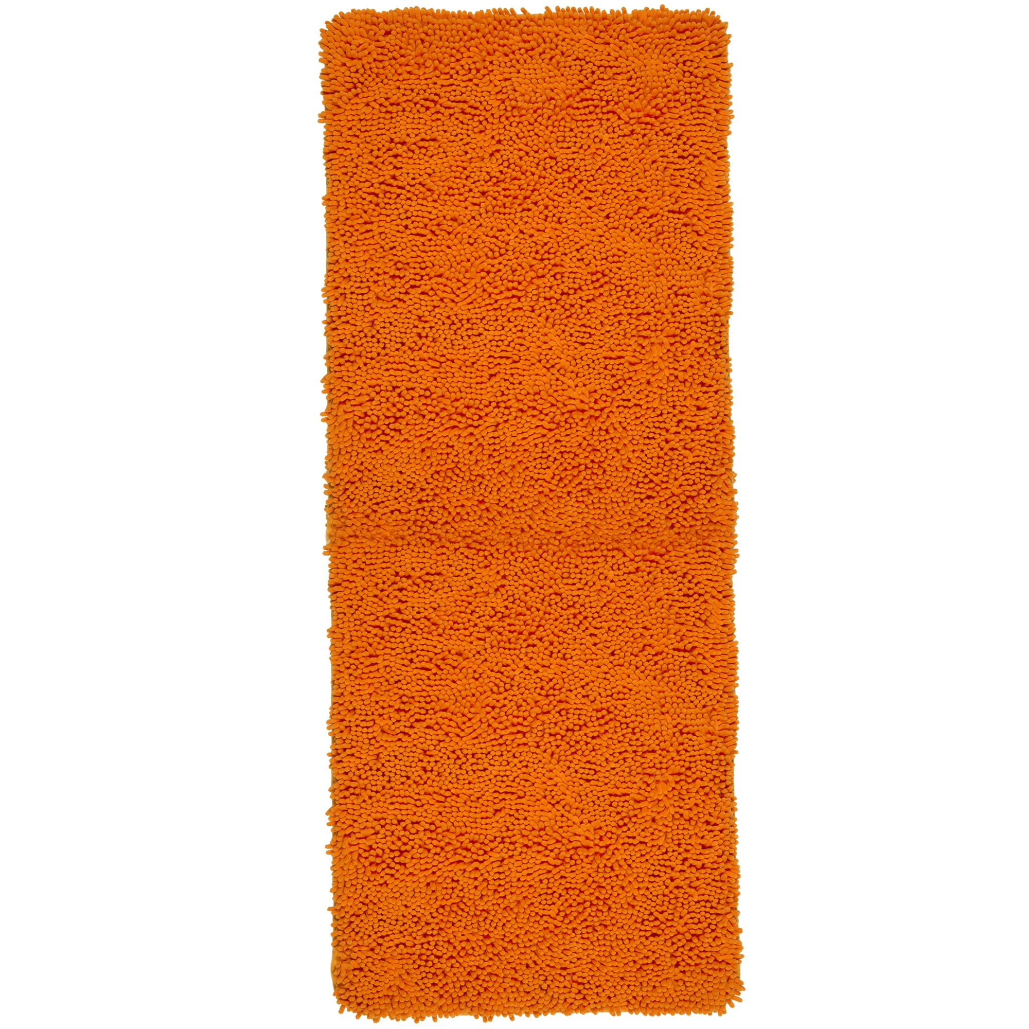 PLYH 2 Piece Memory Foam Shag Bath Rug Set - Color: Orange