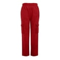 thumbnail image 4 of Women's High Waist Loose Fit Sports Pants with Pockets Comfortable Elastic Waistband Jogging Trousers Casual Style Lounge Wear Red XL, 4 of 4