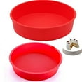 thumbnail image 6 of 1*Baking Tray Clearance! Round Silicone Cake Baking Tray Reusable Non Sticky Cheese Cake Pan Protector Diy Baking Accessories Dessert Cake Cake Kitchen, 6 of 6