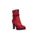 thumbnail image 1 of Botines Tacones Vestir Leon Mujer Dama Rojo Vino Gamuza W180K246, 1 of 3