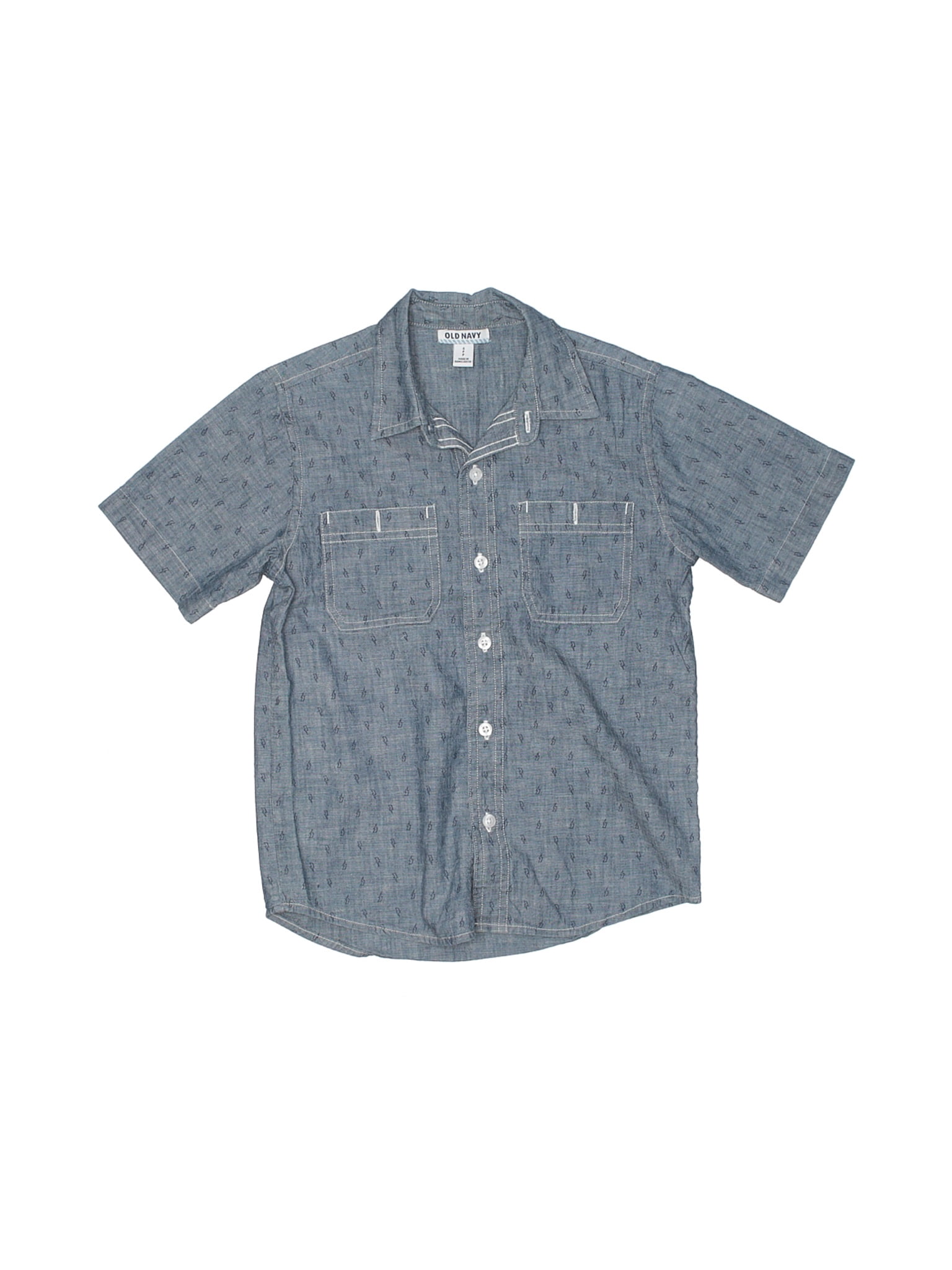 baby boy navy button down shirt