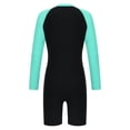 thumbnail image 2 of Doomiva Kids Girls Boys Upf 50+ Boyleg Swimsuit Long Sleeve Zip Up One Piece Rashguard Wetsuits Teal 8, 2 of 7