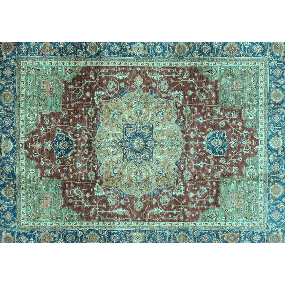 Ahgly Company Indoor Rectangle Persian Light Blue Traditional Area Rugs, 2' x 3'