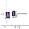 thumbnail image 7 of 14K White Gold 6x4mm Emerald Cut Amethyst Stud Earrings, 7 of 7