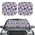 thumbnail image 2 of Xecao Plaid Flamingo for Foldable Car Sun Shades (2-Pack) offer sun protection with an easy-fold design for convenient windshield shading., 2 of 7