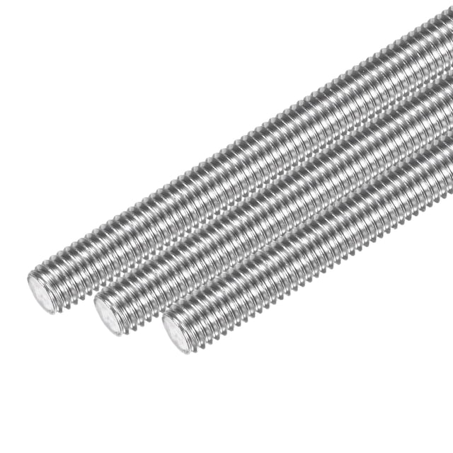 Uxcell Lot de 12 Tige Entièrement Filetée, M5x60mm 304 Acier Inoxydable Barre de Filetage à Droite