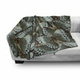 thumbnail image 3 of Exotic Soft Flannel Fleece Throw Blanket, Butterflies Jungle Queen Animal Wings Nature Moth Transform Print, Cozy Plush for Indoor and Outdoor Use, 70" x 90", Almond Green Black, by Ambesonne, 3 of 6