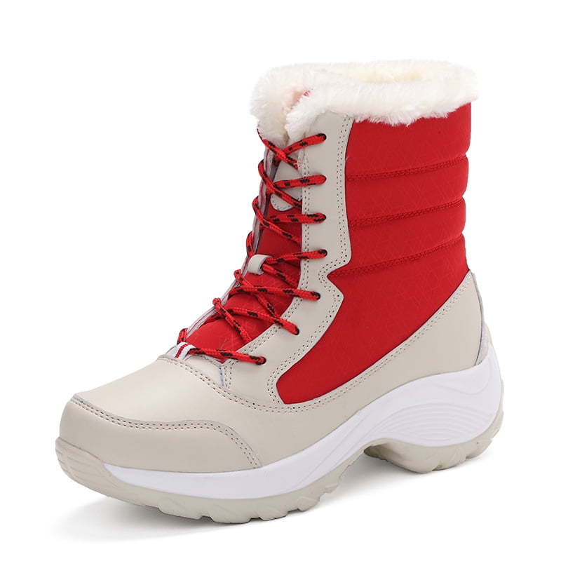 Dear Time Winter Snow Boots Women Men Warm Outdoor Anti-Slip Waterproof Walking Shoes 