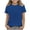 Navy, variant on Kukoosong Girl's Eyelet Embossed Short Sleeve T-Shirt, Kids Crew Neck Casual Basic Solid Color Tee Tops, Soft Breathable Summer Blouse Shirts in Multiple Colors