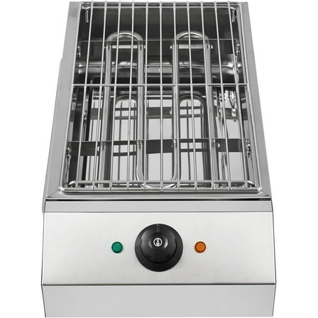 Electric Countertop Grill 1800W Portable Smokeless Barbecue Oven Griddle Stainless Steel Indoor Outdoor with Pan 110V US