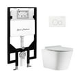 thumbnail image 6 of Calice Wall-Hung Toilet Bundle 0.8/1.6 GPF Dual Flush in Glossy White with White Flush Plate, 6 of 12