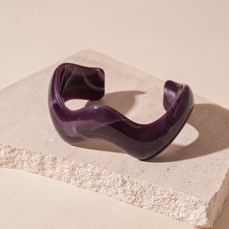 XmhyTop-A Opening Acrylic Bracelets Irregular Resin Bangle-1 Piece,Purple