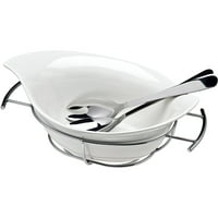 Generic Natural Oval Salad/Serving Bowl, Servers On Rack