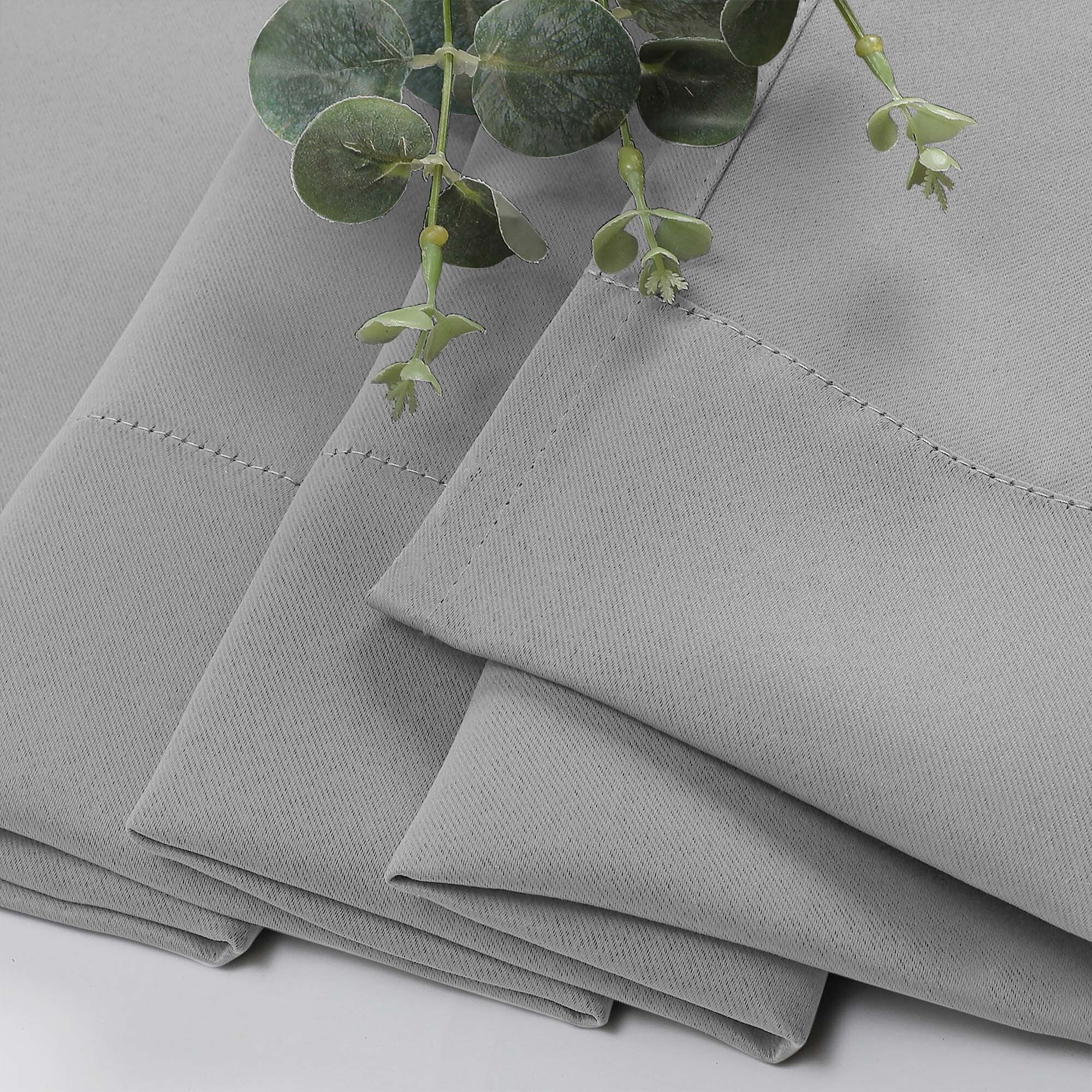 OVZME Silver Short 36 Inches Blackout Curtain 2 Panels Set, Half Window Rod Pocket Privacy Curtain Tiers for Kitchen, Curtains Blackout for Bathroom Shades, 40W x 36L Inch, Silver