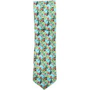 Altea Milano Men's Light Blue / Red Yellow Green Tropical Flower and Bird Silk Necktie - One Size