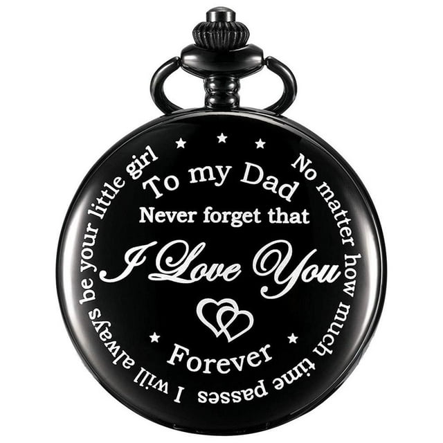 Día Del Padre Regalos De Papá De Hija E Hijo A Mi-Te Amo Para Siempre Regalo De Cumpleaños Del Día Del Padre Reloj De Bolsillo Y Cadena Con Caja De Regalo Advancent AP005765-00