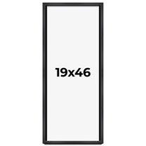 19x46 Frame Black Charcoal Grey Wood Textured Picture Frame | 0.75 Inch Moulding Width | Gunmetal