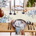 thumbnail image 6 of Fall Table Runner Blue Pumpkin Table Runners for Dining Room Flower Leaves Vintage Dinner Runner Thanksgiving Kitchen Decor 13.8" x 90", 6 of 6