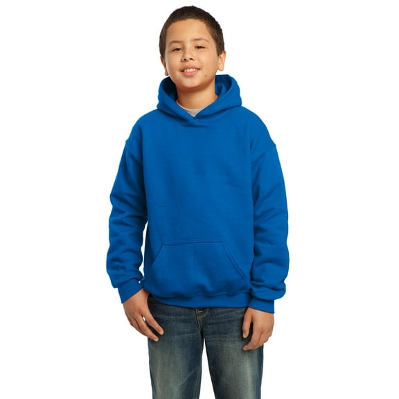 Gildan Boys Long Sleeve Front Pouch Pocket Hooded Sweatshirt. 18500B