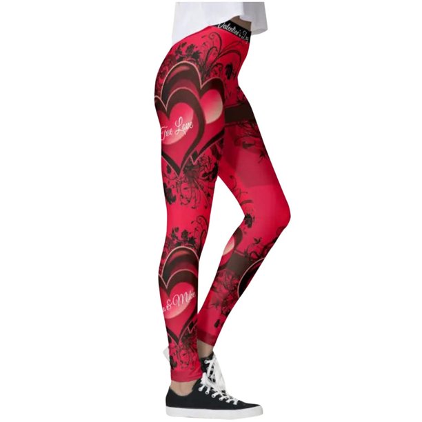 Pantalones de chándal con estampado de corazón de cintura alta para mujer Fridja hfkajh104926