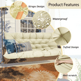 thumbnail image 2 of SDJPOI Porch Swing Replacement Cushion, 4" Thick Waterproof 2-3 Seater Bench Cushion with Backrest, Outdoor Swing Cushions for Outdoor Furniture（Ivory,60*40in）, 2 of 6