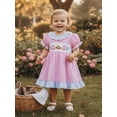 thumbnail image 5 of BemeyourBBs Western Baby Girl Summer Clothes Toddler Baby Girl Cowgirl Outfit Smocked Plaid Dress Boot Cowgirl Hat Embroidered Ruffle Trim Short Sleeve A-line Dress Cute Summer Spring Clothes, 5 of 9