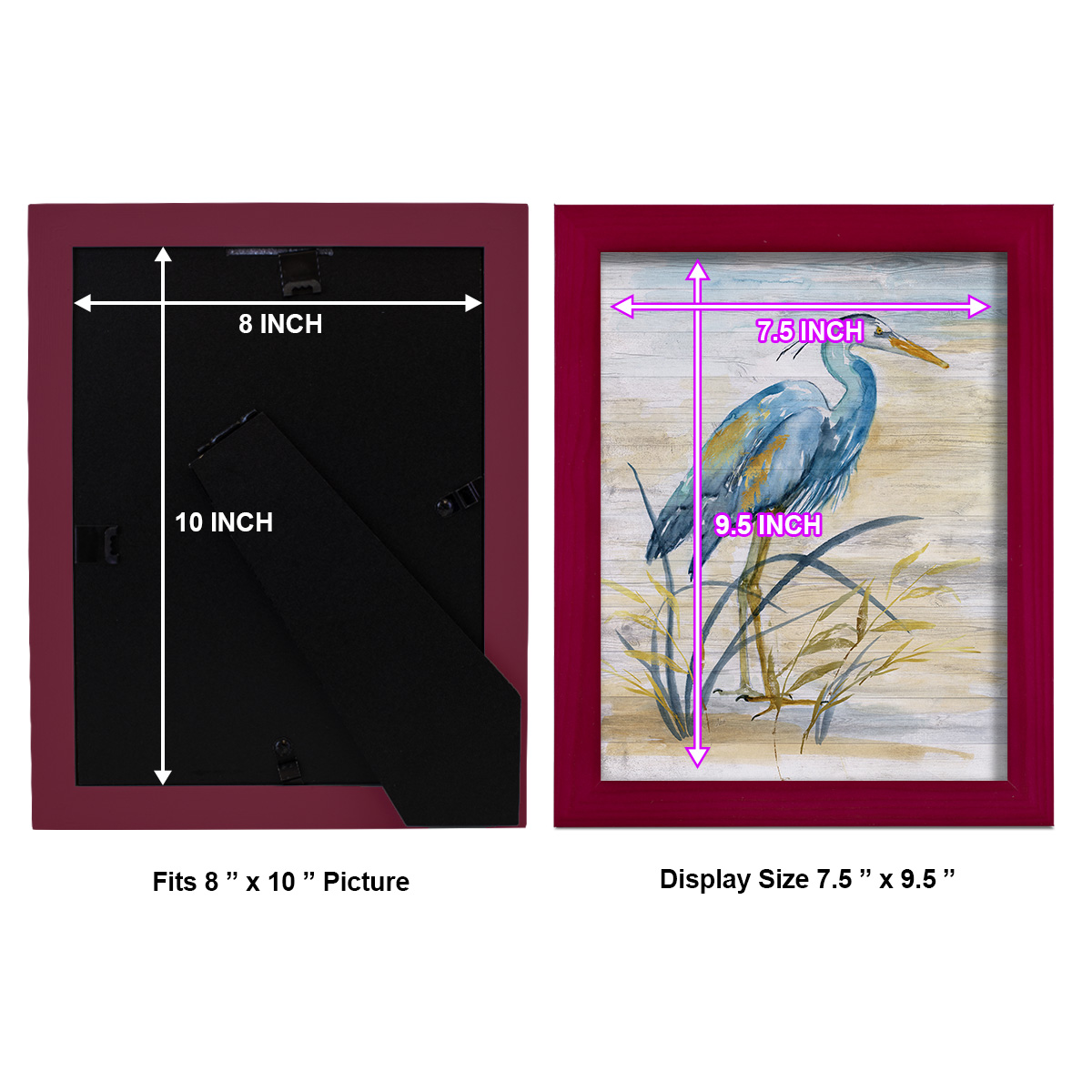 Blue Heron I -Framed Print w/glass-Cherry Red