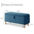 thumbnail image 3 of Comfort Stretch 39.3" Length Storage Ottoman Bench for Living Room,Blue Bedroom Bench with Entryway Storage Rectangular Boucle Foot Rest Stool Padded Seat, 3 of 8