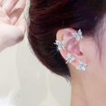 thumbnail image 3 of Pendientes de mariposa NQ de circonita ajustables sin perforaciones, 3 of 5