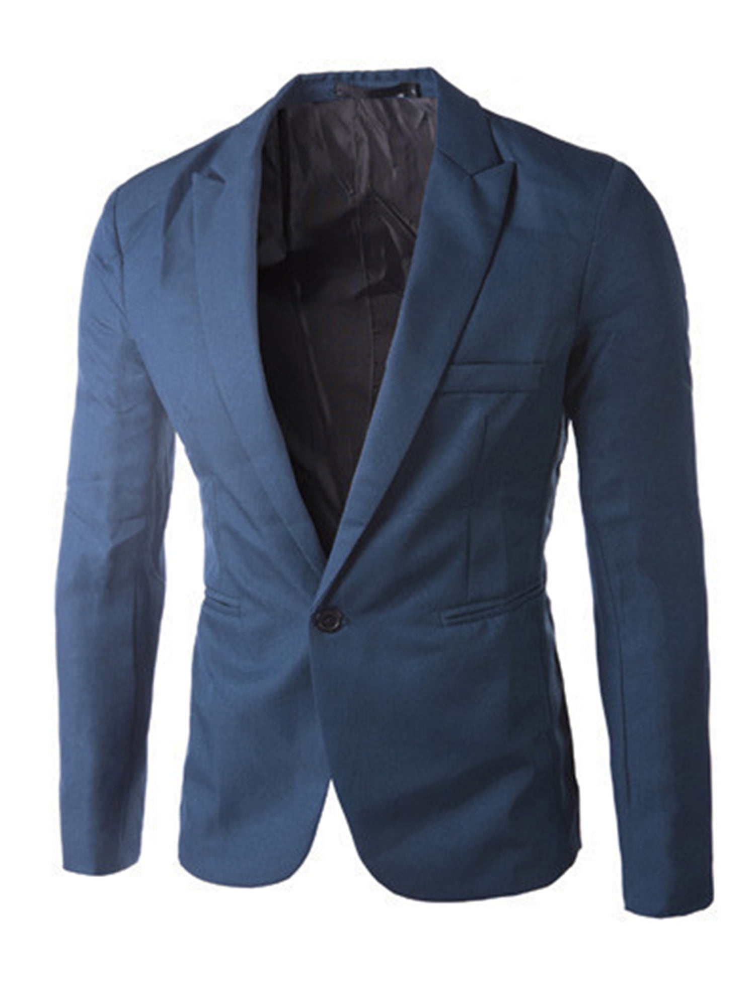 Men Casual Slim Fit One Button Suit Blazer Business Work Coat Jacket Outwear Top 