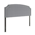 thumbnail image 2 of Home Design Cora Upholstered Queen Headboard with Nailhead Trim and Adjustable Height, Gray, Easy assembly, 2 of 6