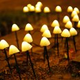 thumbnail image 2 of Cadena de luces de setas con energía solar para exteriores, resistente al agua, seta solar, camino de luz, patio, jardín, decoración de luz (6,5 M, 30 LED) JFHHH pequeña, 2 of 5