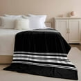 thumbnail image 2 of Throw Blanket for Couch Black Striped Soft Fleece Flannel Blankets Cozy Lightweight Blanket for Home Sofa Living Room Black White Stripes Bed Throws 30" x 40", 2 of 9