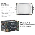 thumbnail image 3 of WOBOGO Christmas Card Pattern Square Storage Basket with Waterproof Canvas and PE Lining Durable PU Leather Handles 14.2×10.2×8.3in, 3 of 9