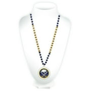 Buffalo Sabres Mardi Gras Beads with Medallion