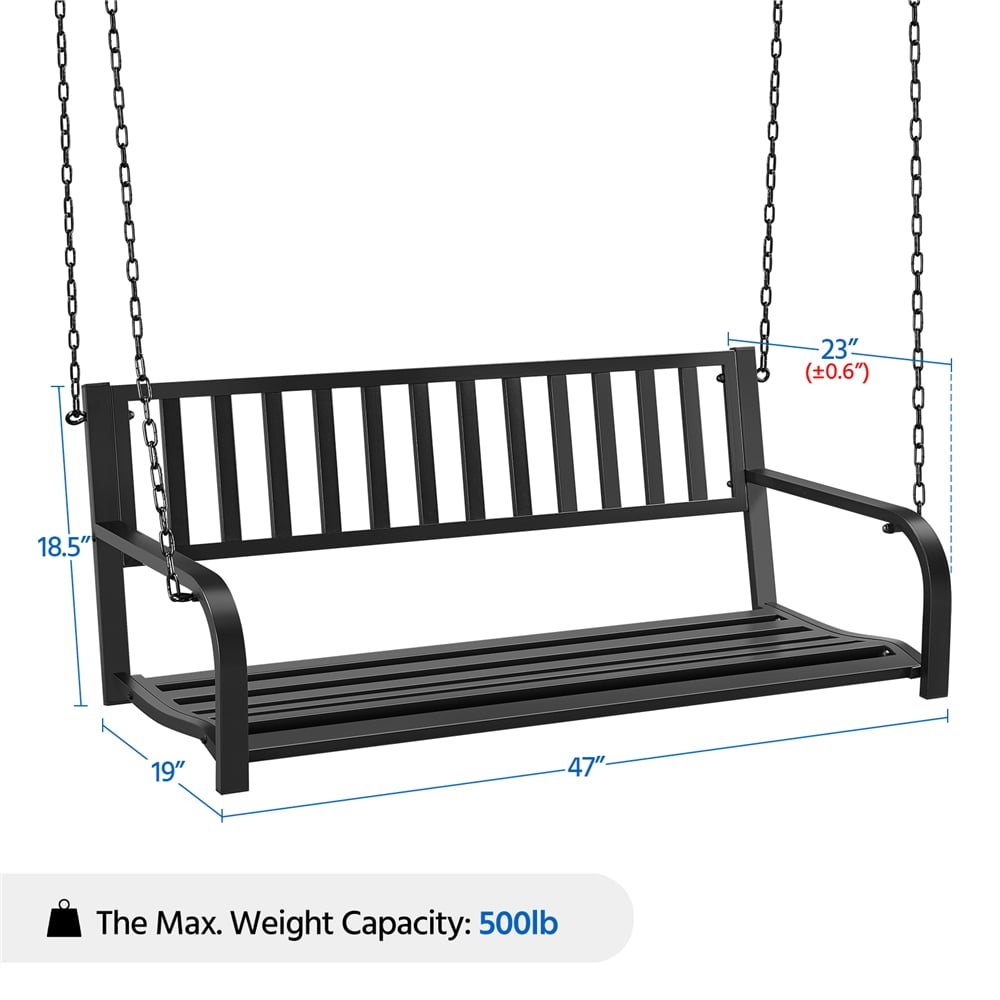 hanging iron porch swing