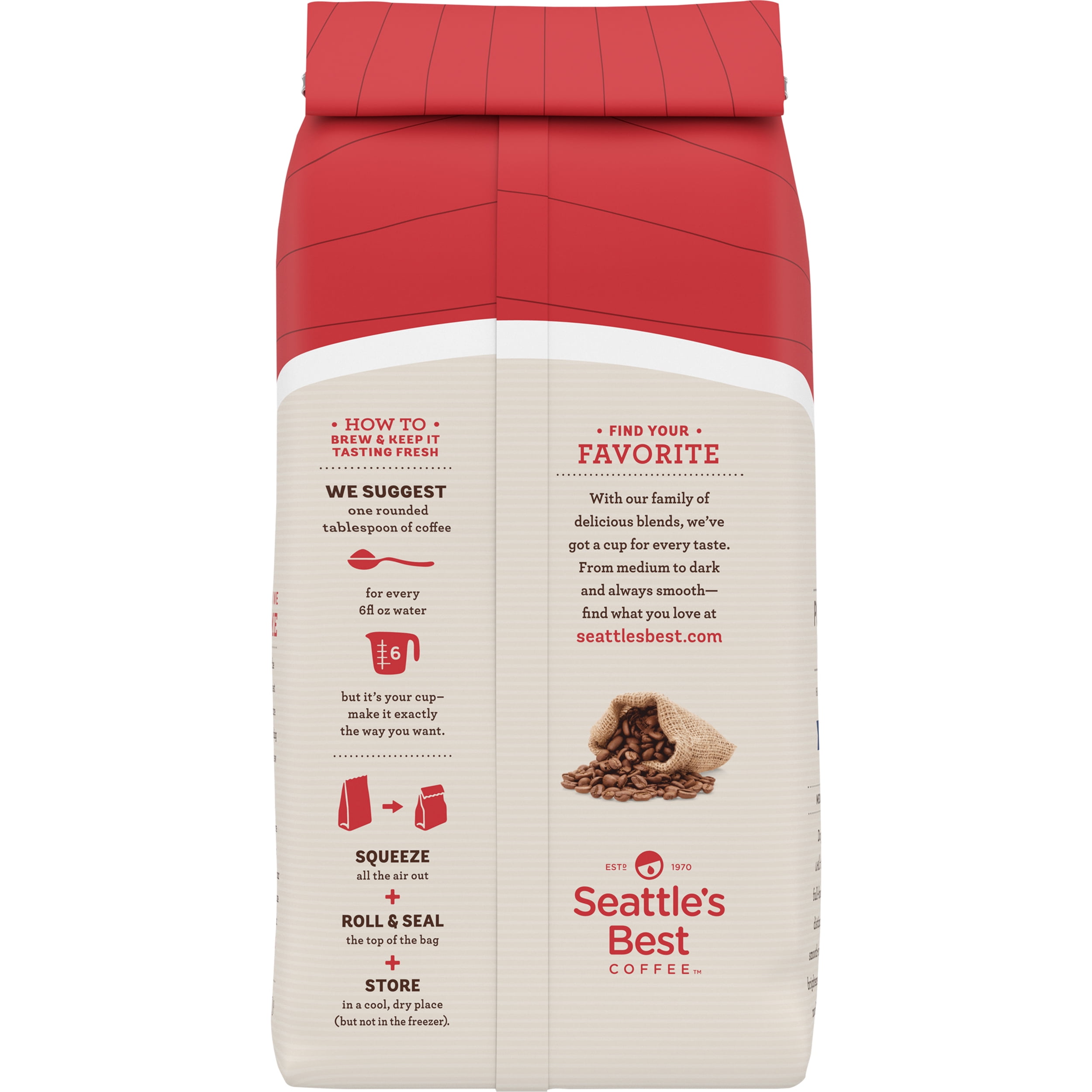 (2 pack) Seattle's Best Coffee Arabica Beans Portside Blend, Medium Roast, Whole Bean Coffee, 12 oz