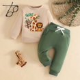 thumbnail image 2 of mgoYE Baby Boy Cute Birthday Outfit Fall Clothes Long Sleeve Tops Jogger Pants Set, 2 of 8