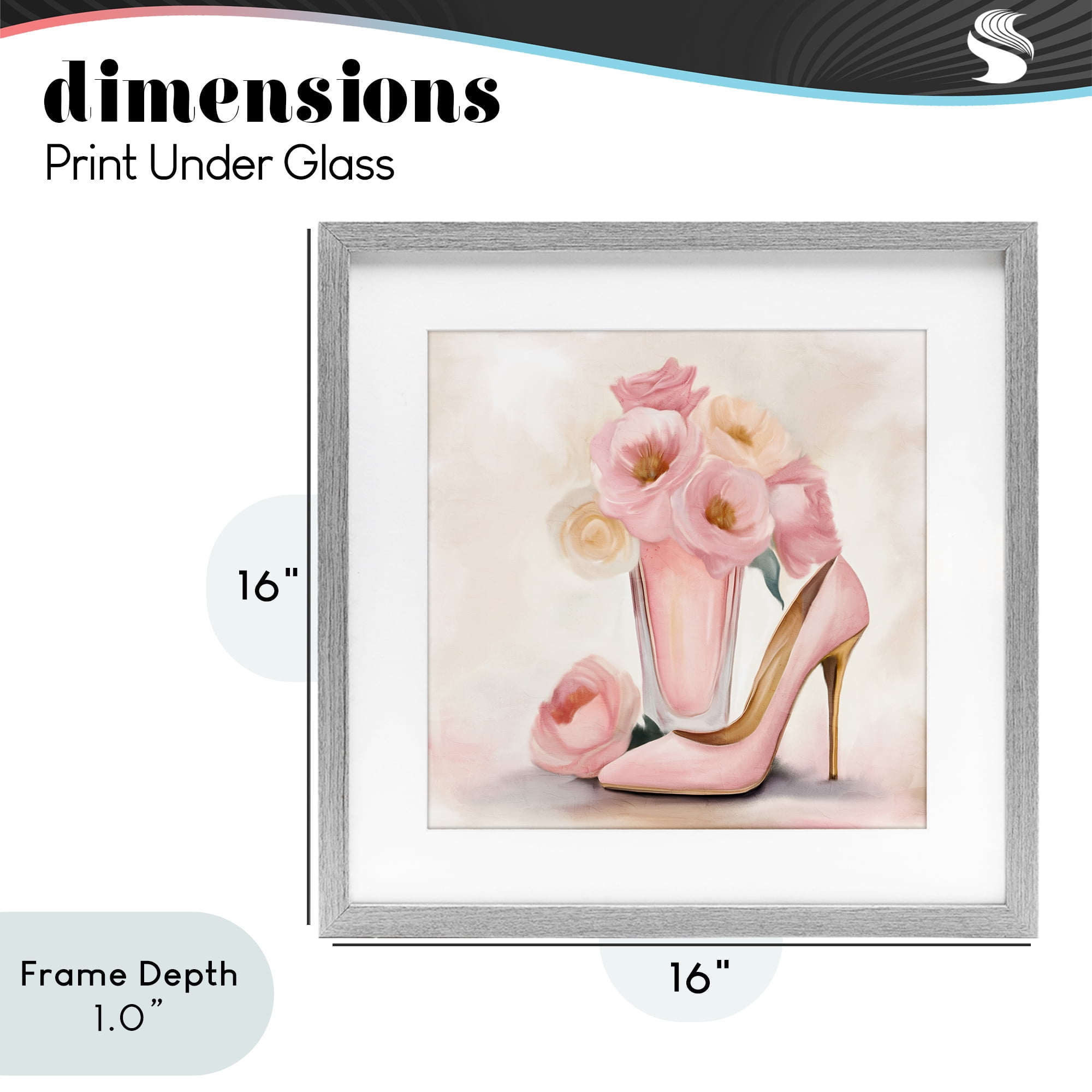 Stupell Industries Pink Beauty Bouquet Gray Framed Print Under Glass, design by Kim Allen