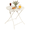 White, variant on TeoKJ Small Metal Folding Round Patio Side Table, Sunflower Flower Cutouts Anti Rust Outdoor End Table for Porch Yard Balcony, Black